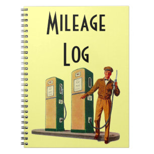 Carnet Rondin vintage de kilomètrage de voyage de