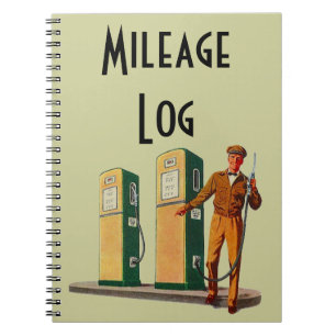 Carnet Rondin vintage de kilomètrage de voyage de