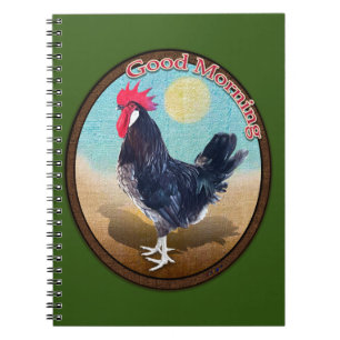 Carnet Rooster de Minorque Bonjour Vintage Oval
