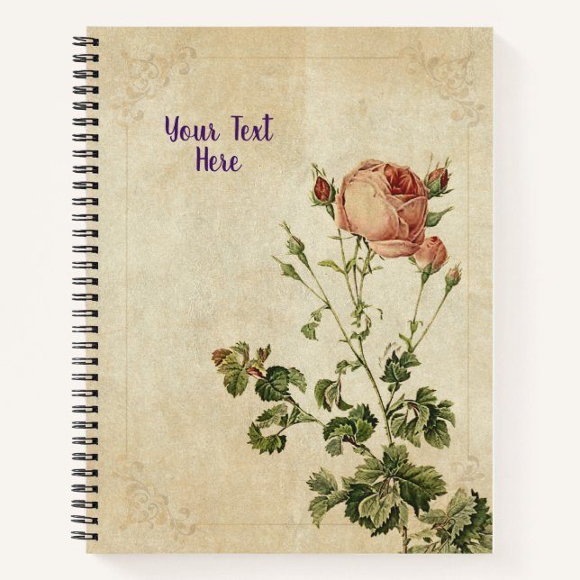 Carnet Rosa Centifolia - Chic Floral Cadeau (Devant)