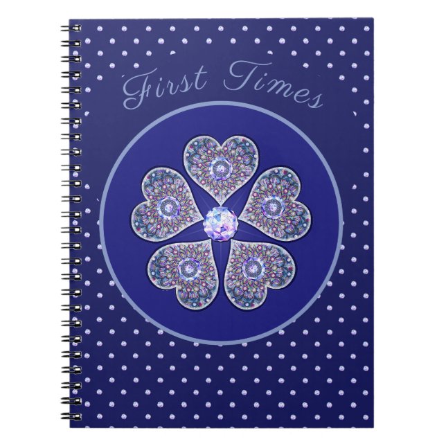 Carnet Rosace bleu ou rouge pour bébé&enfant (Devant)