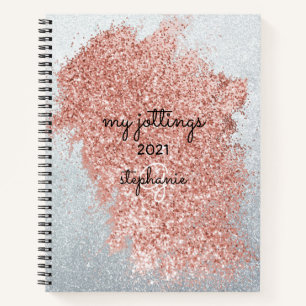 Carnet Rose Abstrait Pink Splash Parties scintillant arge