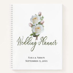Carnet Rose blanche simple  avec devis   WEDDING PLANNER 