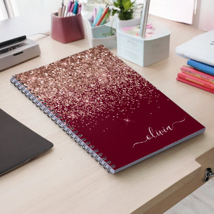 Carnet Rose Bourgogne Gold Blush Pink Parties scintillant