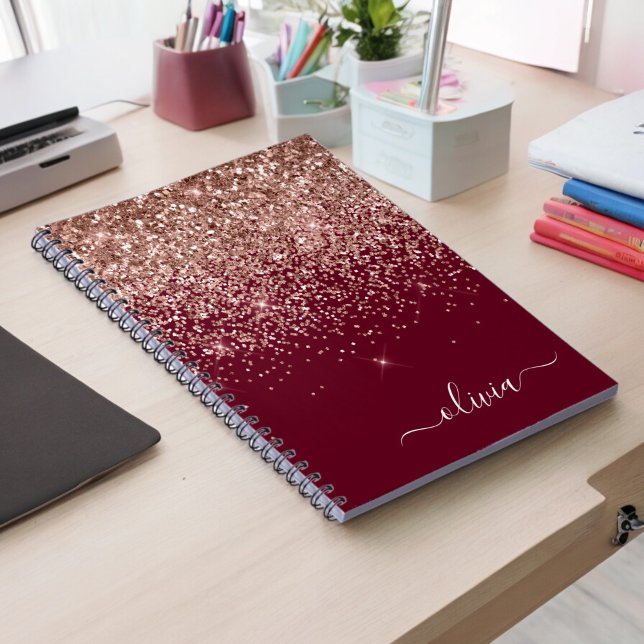 Carnet Rose Bourgogne Gold Blush Pink Parties scintillant (Créateur téléchargé)