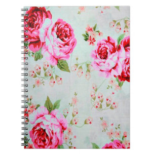 Carnet Rose chic vintage de rose de cottage floral