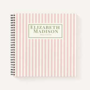 Carnet Rose Cute strié personnalisé