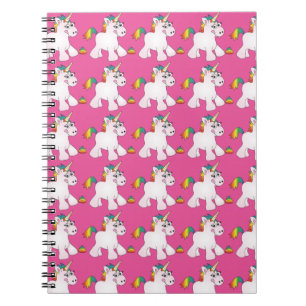 Carnet rose de dunette d'arc-en-ciel de licorne