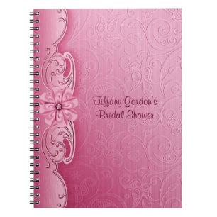 Carnet rose de Fête de la mariée de damassé