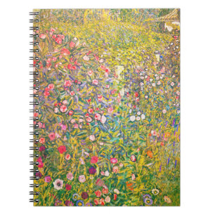 Carnet rose de fleurs de Gustav Klimt