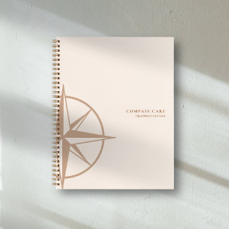 Carnet Rose de la boussole de santé de marque ambre crème