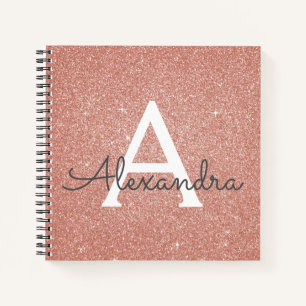 Carnet rose de Parties scintillant d'huile d'or ét