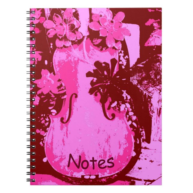 Carnet rose de violon (Devant)