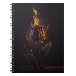 Carnet rose en feu