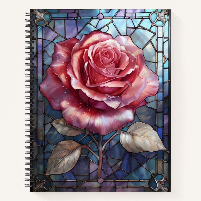 Carnet Rose en verre tendu - Gothique Floral Window Art (Devant)