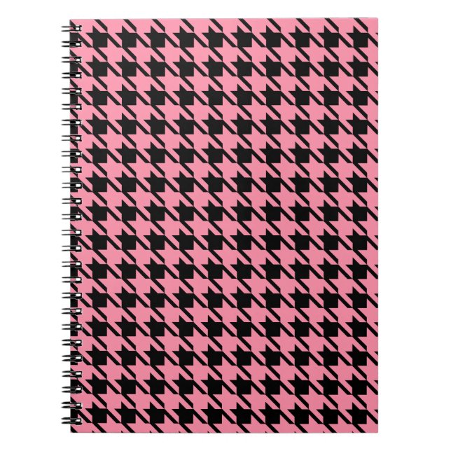 Carnet rose et noir Houndstooth (Devant)