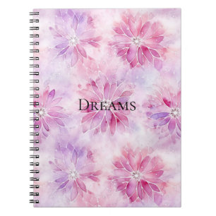 Carnet Rose Féminin Rose Pâle Chic Lavande Floral  