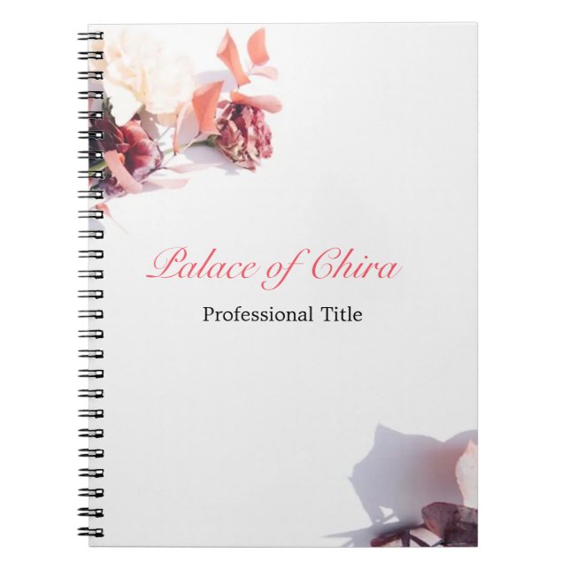 Carnet Rose floral (Devant)