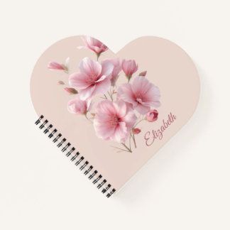 Carnet Rose Floral Élégant Personnalisé