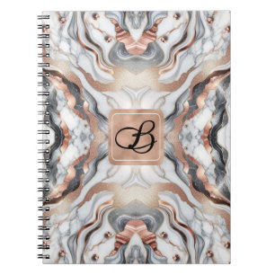 Carnet Rose Gold Argent & Marbre Blanc Féminin