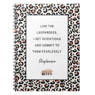 Carnet Rose Gold Blush Empreinte de léopard Motivational 