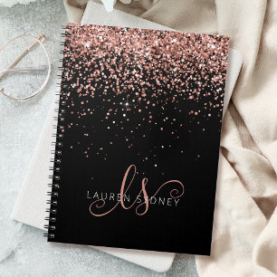 Carnet Rose Gold Blush Pink Parties scintillant Glam Nom 