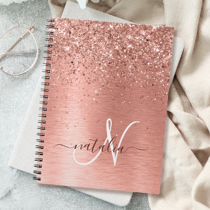 Carnet Rose Gold brossé Parties scintillant métallique No