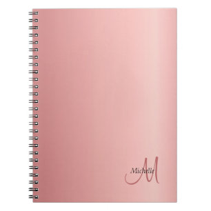 Carnet Rose Gold Elegant Monogramme Modèle moderne