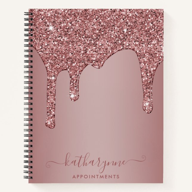 Carnet Rose  Gold Étincelle Parties scintillant Déchets R (Devant)