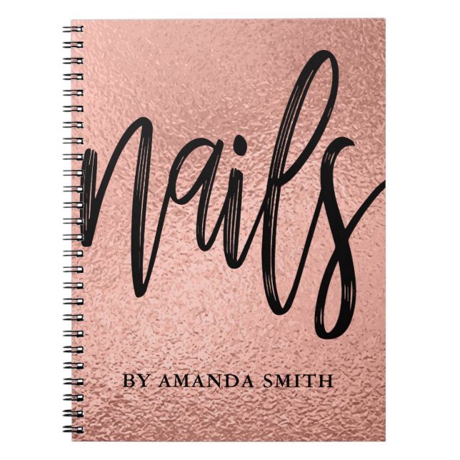 Carnet Rose Gold Faux Foil Nails Rendez-vous (Devant)