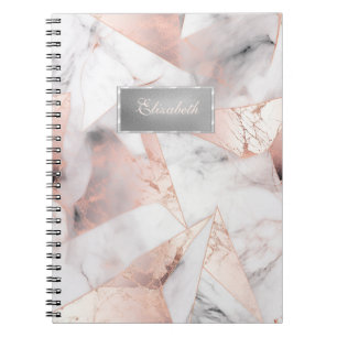 Carnet Rose Gold Géométrique Marbre Tendance