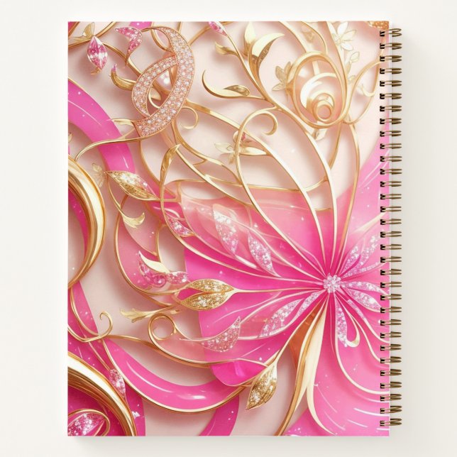Carnet Rose Gold Glamor Classy Business chic Design (Dos)