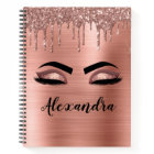 Rose Gold Glitter Sparkle Eyelashes Monogram