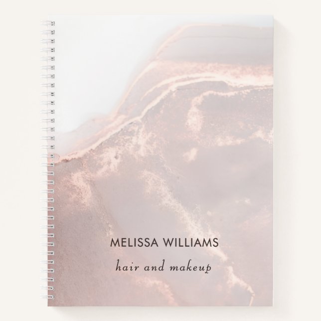 Carnet Rose Gold Ink Marble  (Devant)