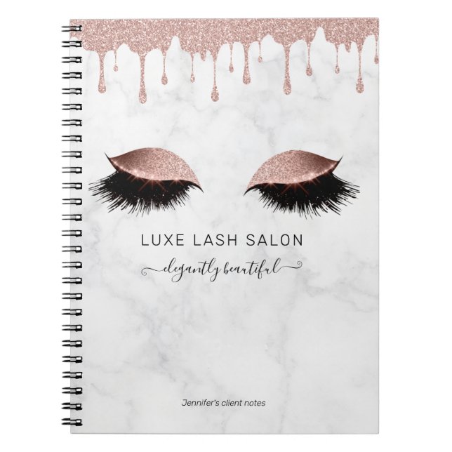 Carnet Rose Gold Lashes Client Salon (Devant)