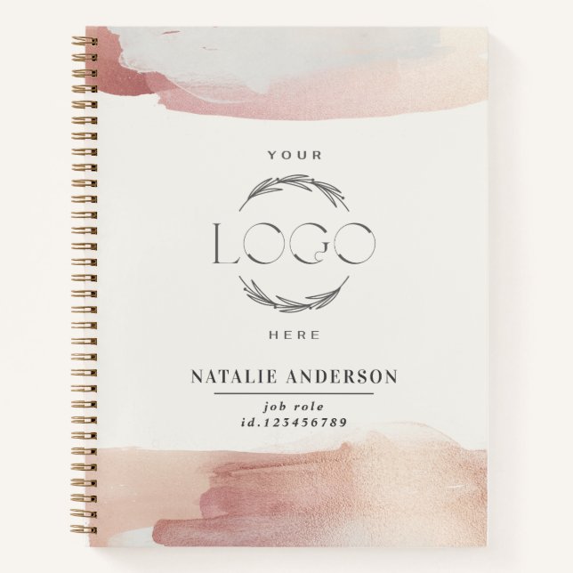 Carnet Rose gold moderne chic et féminin votre logo (Devant)