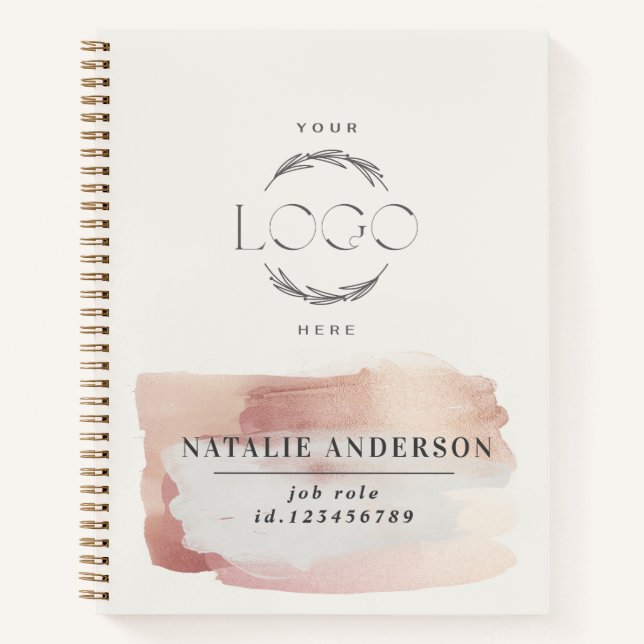 Carnet Rose gold moderne chic et féminin votre logo (Devant)