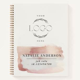 Carnet Rose gold moderne stylé féminin rose votre logo