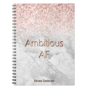 Carnet Rose Gold Pailleté Personnalisé Motivationnel