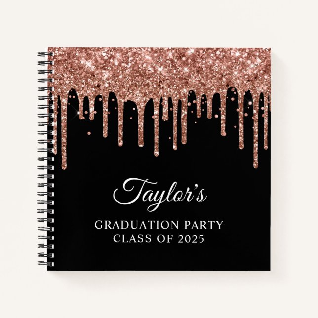 Carnet Rose Gold Parties scintillant Drives et Black Grad (Devant)