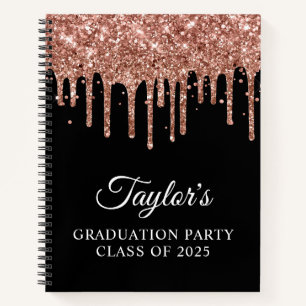 Carnet Rose Gold Parties scintillant Drives et Black Grad