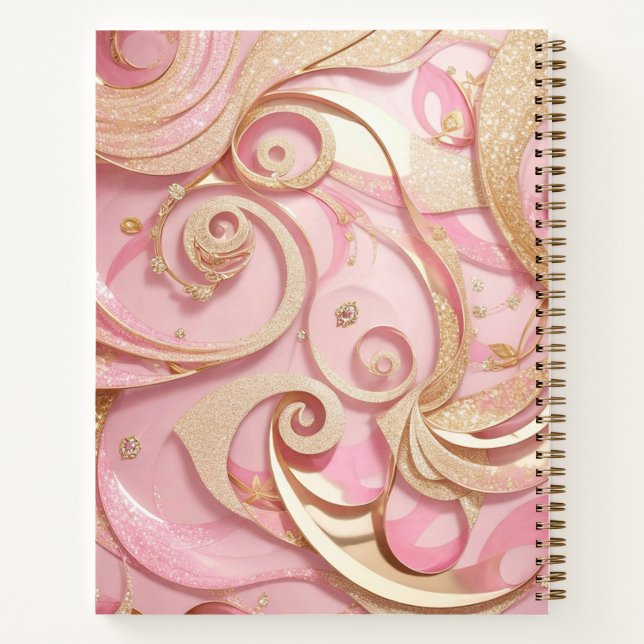 Carnet Rose Gold Parties scintillant filles Étincelles Ro (Dos)