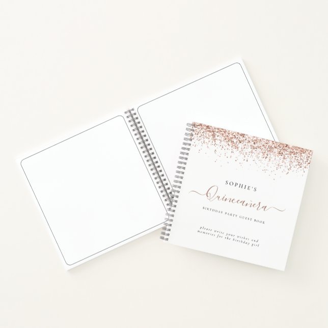 Carnet Rose Gold Parties scintillant Quinceañera Autre li (Intérieur)