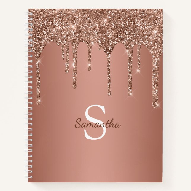 Carnet Rose Gold Parties scintillant Sparkle Drift Nom du (Devant)