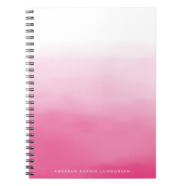 Carnet rose lumineux d'Ombre d'aquarelle (Devant)
