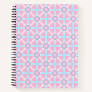 Carnet Rose mignon, violet et bleu clair Motif