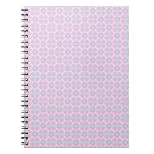 Carnet Rose mignon, violet et bleu clair Motif