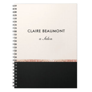 Carnet Rose moderne élégant Gold Sequin Noir