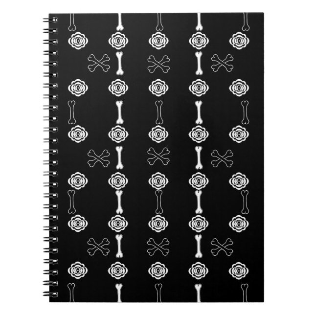 Carnet Rose mort (noir et blanc) (Devant)