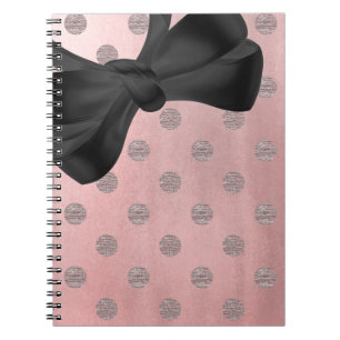 Carnet Rose or rose brillant glam Pois moderne chic